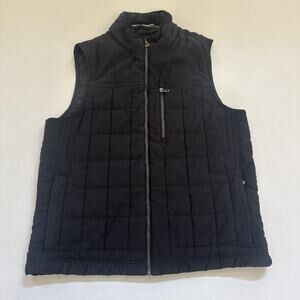 Vintage Orvis Quilted Puffer Vest Zip Up Outdoors Hiking Black Mens Medium
